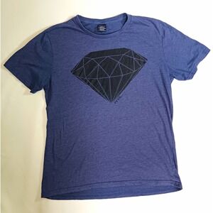 Ring of Fire Men's L Blue Geometric Graphic Print Crew Neck Short Sleeve Tee